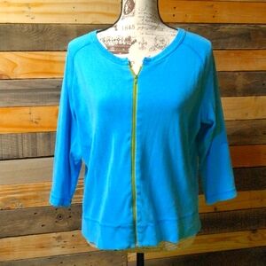 Turquoise Casual corner light jacket size Large
